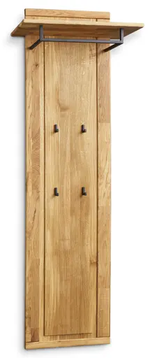 Garderobenpaneel Farmingdale - Eiche massiv, natur geölt