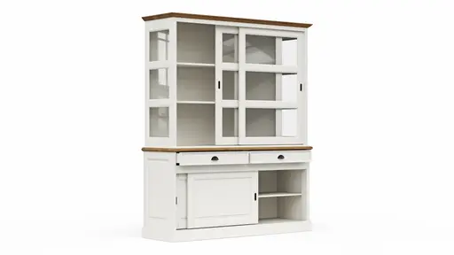 Buffetschrank Louisiana - mit Schiebetüren, teilmassiv, Weiß