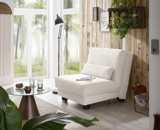 Faltsessel Easy Optik A - ohne Armlehnen inkl. Schlaffunktion, Cord, Beige