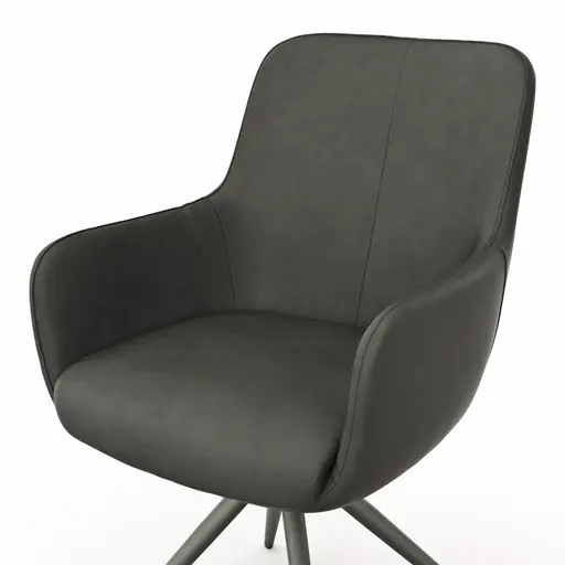 Armlehnstuhl Mis - Leder, Dunkelbraun, Gestell, Anthrazit