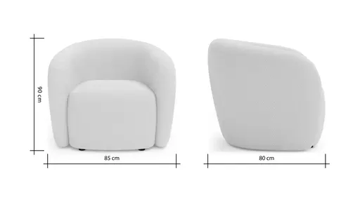 Sessel Karasu - Stoff, Creme