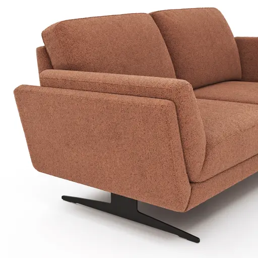 Sofa Tova - 2-Sitzer inkl. Rücken- und Armlehnfunktion, Kufe, Stoff, Rost