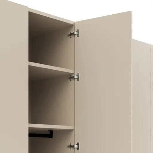 Drehtürenschrank Matera - BTH ca. 301x60x235 cm, Lack Kaschmir, Abs. Pfirsich