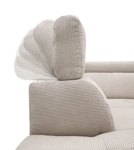 Ecksofa CHARIS - Ecke links, 2-Sitzer inkl. Schlaffunktion und Bettkasten, Microfaser, Sand