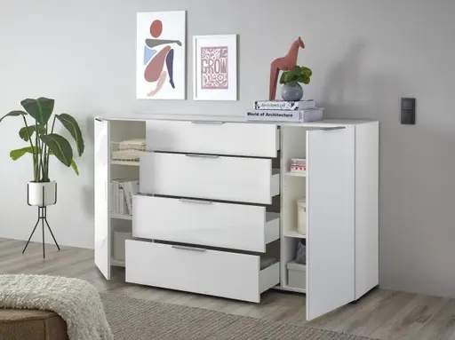 Kommode - B ca. 180 cm, Weiß