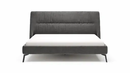 Polsterbett Alvito - Liegefläche ca. 180 x 200 cm, Stoff, Dunkelgrau