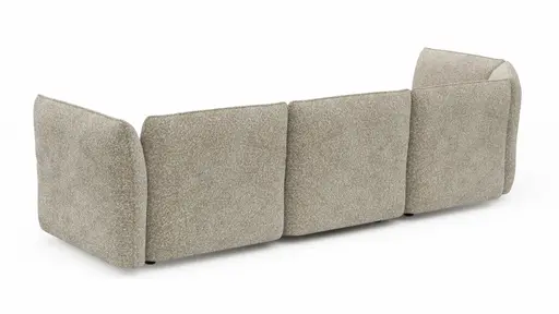Trapezsofa Motone - Ecke links mit 2-Sitzer, Stoff, Beige