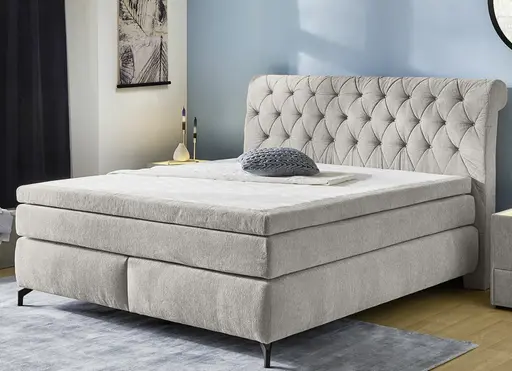 Boxspringbett JOLIN MIX- Liegefläche ca. 180x200 cm, Stoff Grau