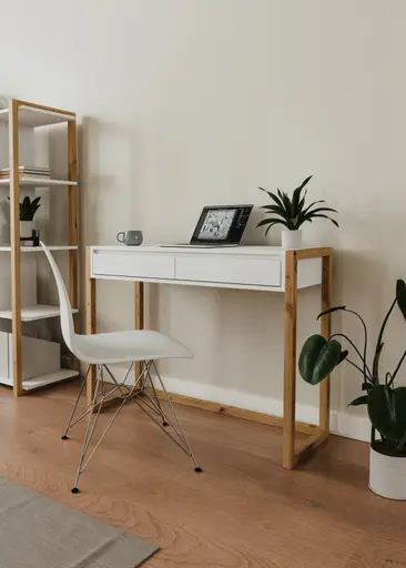 Konsole - LB ca. 100x35 cm, Weiß, Artisan Eiche Nachbildung