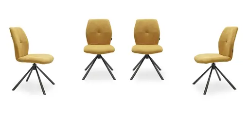 Stuhl MANOA - drehbar, Stoff, Senfgelb