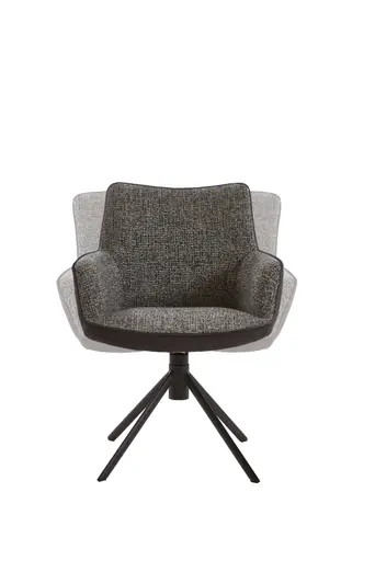 Armlehnenstuhl - Stoff, Braun-Graphit, drehbar, neigbar und schwenkbar