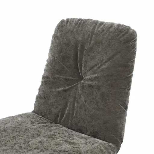 Stuhl Pelle - Stoff, Graubraun, Drehgestell, Schwarzgrau