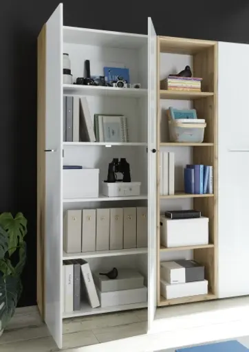 Aktenschrank GWEN - B/H/T ca. 80x196x37 cm, Eiche Dekor