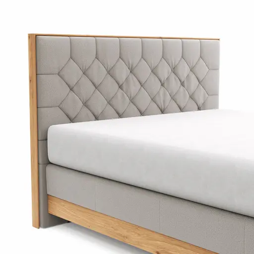 Boxspringbett Alpin Luxe - Liegefläche ca. 160x200 cm, Stoff, Graubeige