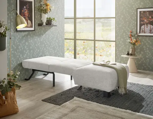 Faltsessel EBBY - ohne Armlehne inkl. Schlaffunktion, Stoff, Creme