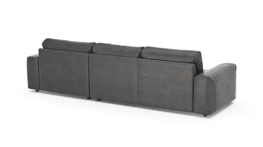 Ecksofa Balok - 2,5-Sitzer mit Longchair groß rechts, Stoff, Anthrazit