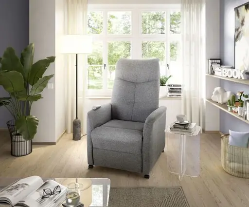 TV-Sessel - Relaxfunktion, Stoff, Grau
