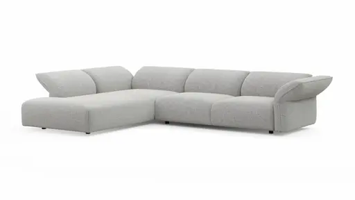 Ecksofa Motone - Ecke links mit 2,5-Sitzer, Stoff, Hellgrau