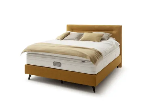Boxspringbett Navelli 2 - Liegefläche ca. 180x200 cm, Stoff, Kurkuma