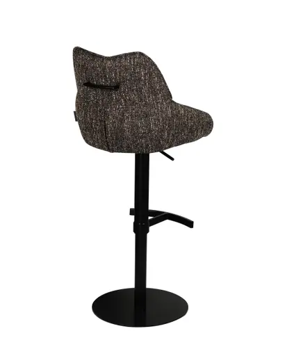 Barhocker MATTEA - drehbar, höhenverstellbar, Stoff, Dunkelbraun