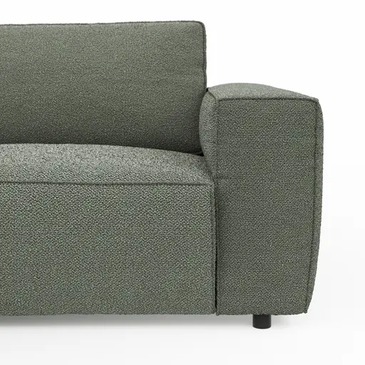 Ecksofa Lilaia - 1,5-Sitzer Tief, Ecke, 2-Sitzer rechts, Stoff, Olivgrün