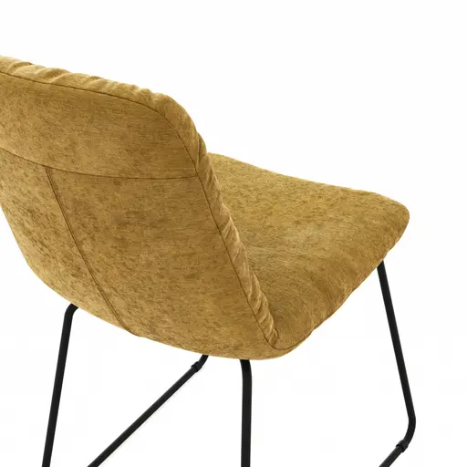 Stuhl Pelle - Stoff, Orange, Kufen, Schwarzgrau