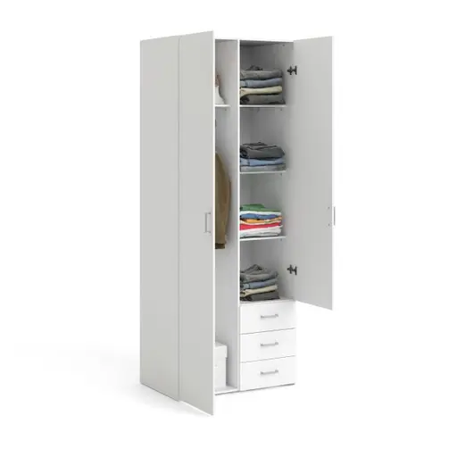 Drehtürenschrank- B ca. 78 cm, Weiß