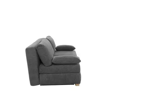 Sofa JELKO - 2-Sitzer inkl. Schlaffunktion mit Bettkasten, Stoff, Dunkelgrau