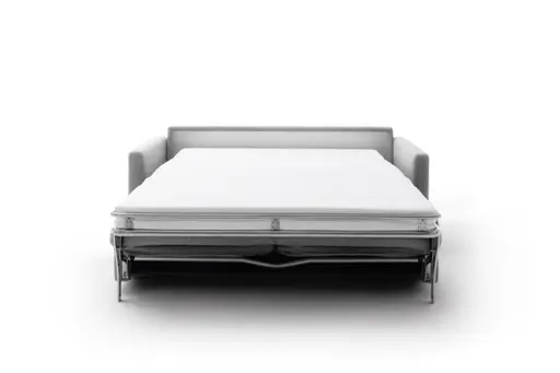 Sofa Nuoro - 2,5-Sitzer inkl. Schlaffunktion, Armlehne schmal, Stoff, Grau