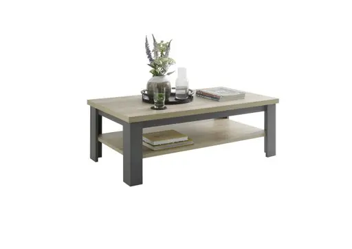 Couchtisch - LB ca. 115x65 cm, Artisan Eiche Nachbildung, Anthrazit