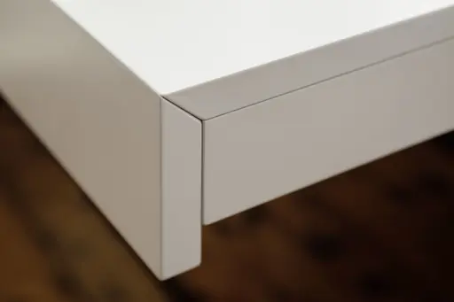 Schreibtisch - Nussbaum, Natur, Lack, Weiß