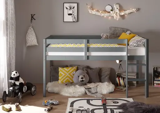 Hochbett - Liegefläche ca. 90x200 cm, Grau