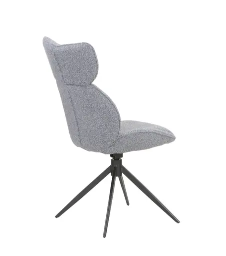 Stuhl MIRNA - drehbar, Stoff, Grau