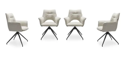 Armlehnstuhl MALEEN - drehbar, Stoff, Beige