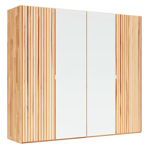 Drehtürenschrank Tigris - B. ca. 240 cm, Kernbuche massiv, geölt