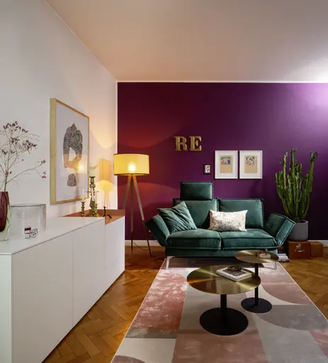 Sofa My - 2-Sitzer mit Rückenlehne/Armlehne verstellbar und Drehsitze, Stoff, Dunkelgrün