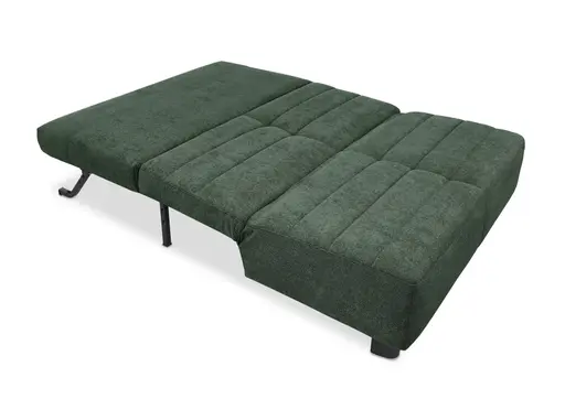  Faltsofa Easy - 2-Sitzer ohne Armlehne, ca. 140 cm inkl. Schlaffunktion, Stoff, Dunkelgrün