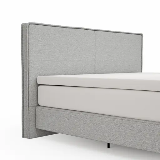 Boxspringbett Alpin - Liegefläche ca. 180x200 cm, Stoff, Grau