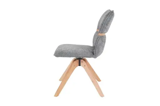 Stuhl MAROU - drehbar, Stoff, Graublau