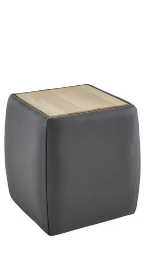 Nachtisch Foresta - Ablage Asteiche massiv, Bianco, Leder, Anthrazit