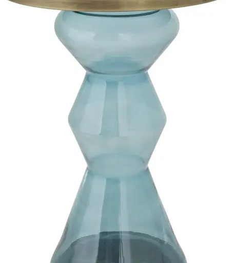 Beistelltisch - Ø/H ca. 38x63 cm, Schwarz, Türkis