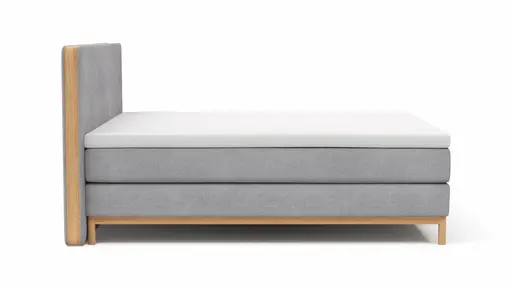 Boxspringbett Odense - Liegefläche ca. 180x200 cm, Stoff, Grau