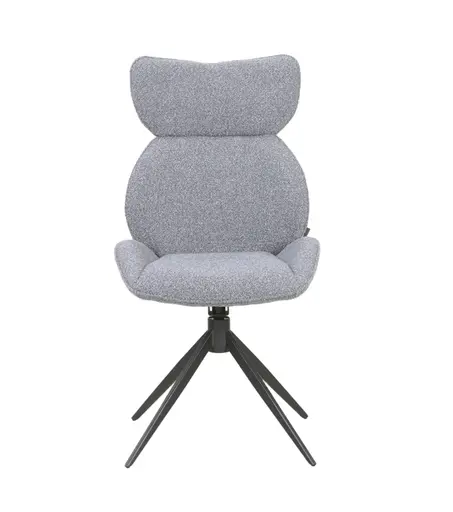 Stuhl MIRNA - drehbar, Stoff, Grau