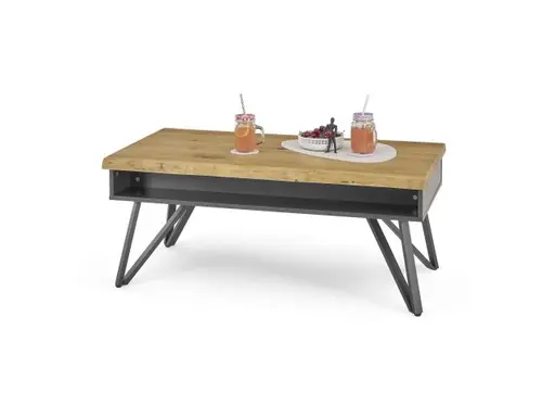 Couchtisch - B/H/T ca. 110x45x60 cm, Wildeiche massiv