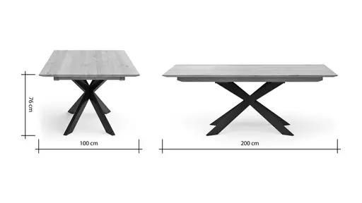 Esstisch Talara Lola - LB ca. 200x100cm, Wildeiche Bianco