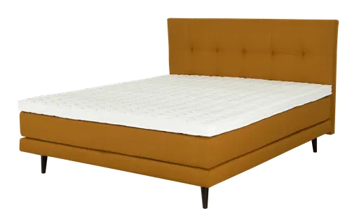 Boxspringbett Laura - Liegefläche ca. 180 x 200 cm, Stoff, Senfgelb
