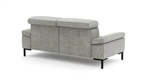 Sofa Hudson - 2,5-Sitzer inkl. Kopfteil verstellbar, Stoff, Hellgrau