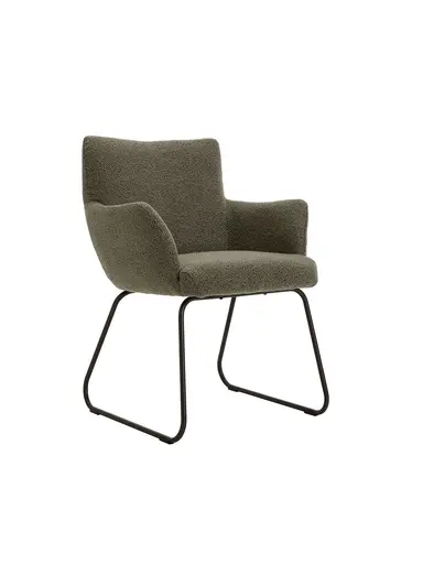 Armlehnstuhl Nashville - Stoff, Olivgrün