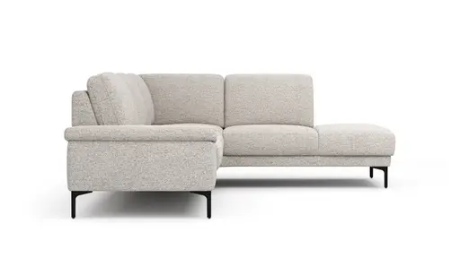 Ecksofa Matero - 2-Sitzer mit Ecke rechts, Stoff, Hellgrau