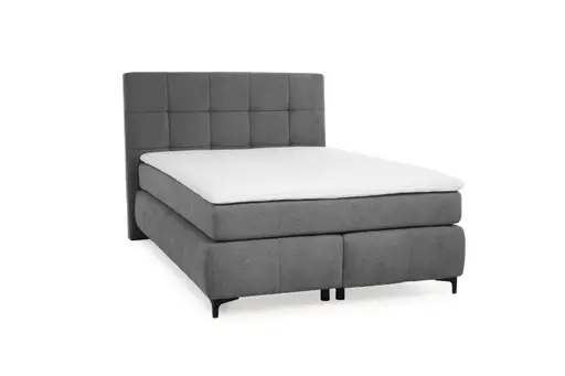 Boxspringbett- Ligefläche ca. 140x200 cm, Stoff, Dunkelgrau